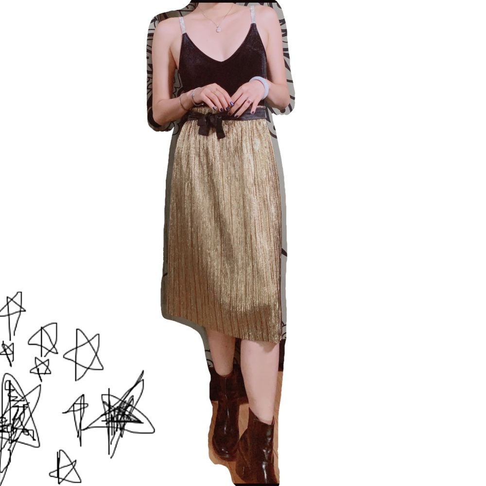 Gold Metallic Skirt